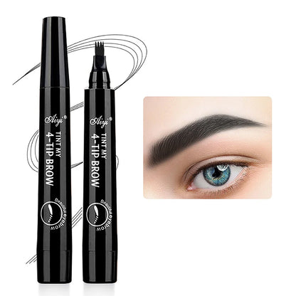 Crayon à Sourcils Microblading 4 Pointes – Effet Poil par Poil Waterproof Longue Tenue (5 Teintes)
