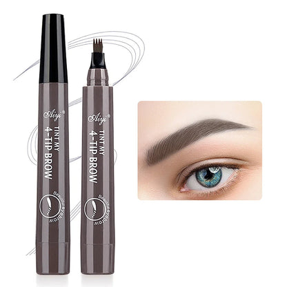 Crayon à Sourcils Microblading 4 Pointes – Effet Poil par Poil Waterproof Longue Tenue (5 Teintes)