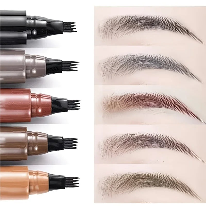 Crayon à Sourcils Microblading 4 Pointes – Effet Poil par Poil Waterproof Longue Tenue (5 Teintes)