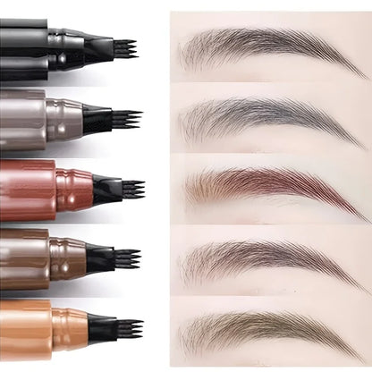 Crayon à Sourcils Microblading 4 Pointes – Effet Poil par Poil Waterproof Longue Tenue (5 Teintes)